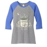 Give Me Coffee And Watch Me Smile I Coffee And Camping Gift Women's Tri-Blend 3/4-Sleeve Raglan Shirt