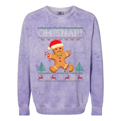 Gingerbread Man Cookie Ugly Sweater Oh Snap Christmas Colorblast Crewneck Sweatshirt