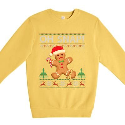 Gingerbread Man Cookie Ugly Sweater Oh Snap Christmas Premium Crewneck Sweatshirt