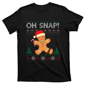 Gingerbread Man Cookie Ugly Sweater Oh Snap Christmas T-Shirt