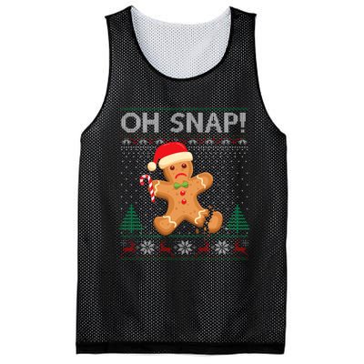 Gingerbread Man Cookie Ugly Sweater Oh Snap Christmas Mesh Reversible Basketball Jersey Tank