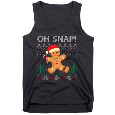 Gingerbread Man Cookie Ugly Sweater Oh Snap Christmas Tank Top