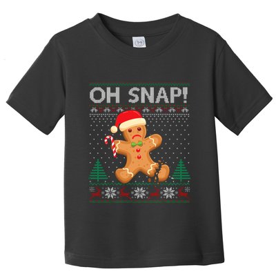 Gingerbread Man Cookie Ugly Sweater Oh Snap Christmas Toddler T-Shirt