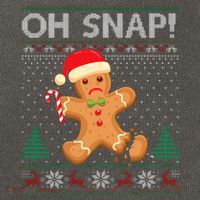 Gingerbread Man Cookie Ugly Sweater Oh Snap Christmas Cotton Canvas Backpack