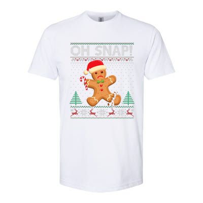 Gingerbread Man Cookie Ugly Sweater Oh Snap Christmas Softstyle CVC T-Shirt