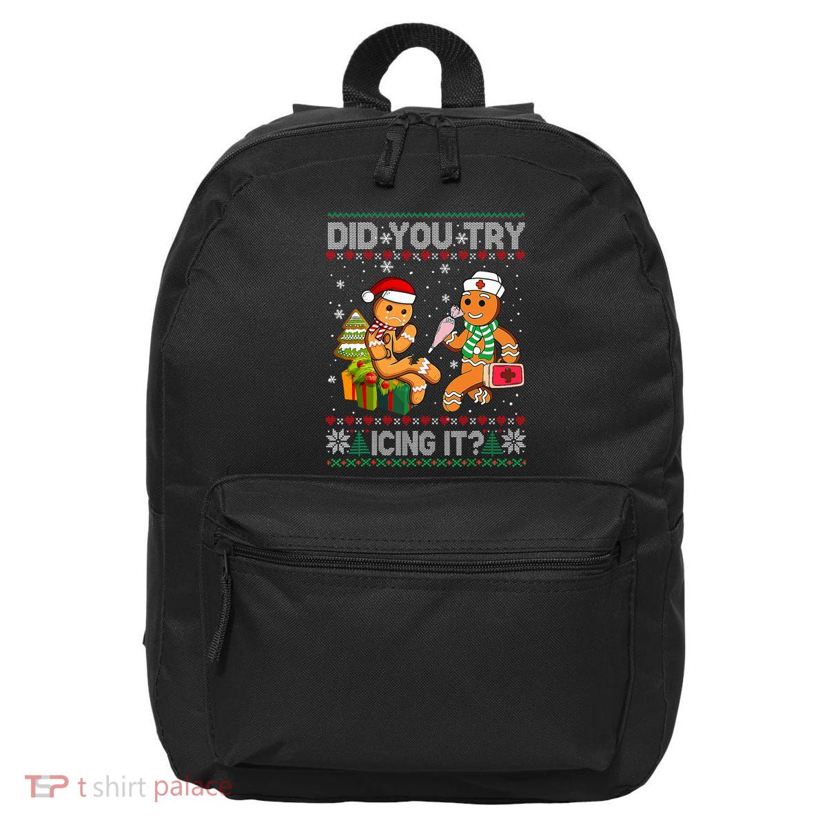 Gingerbread Man Cookie Ugly Sweater Oh Snap Christmas 16 in Basic Backpack