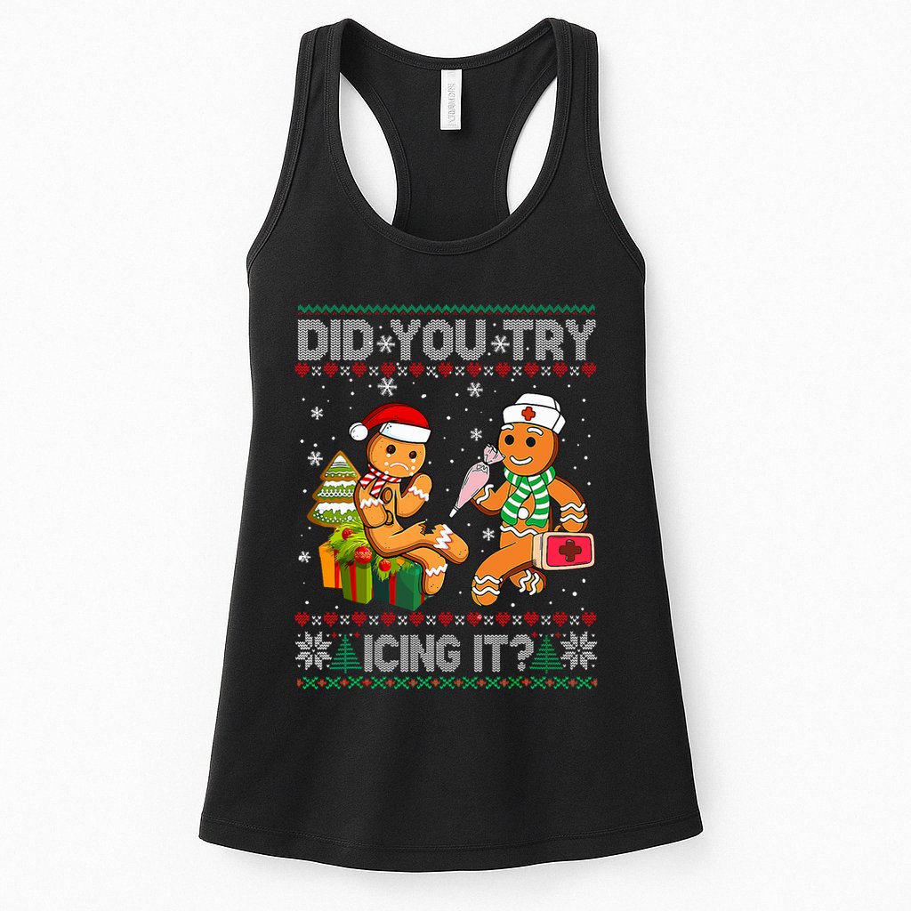 Gingerbread Man Cookie Ugly Sweater Oh Snap Christmas Womens Tank Top