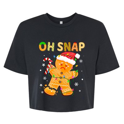 Gingerbread Man Cookie Xmas Oh Snap Funny Cute Christmas Bella+Canvas Jersey Crop Tee