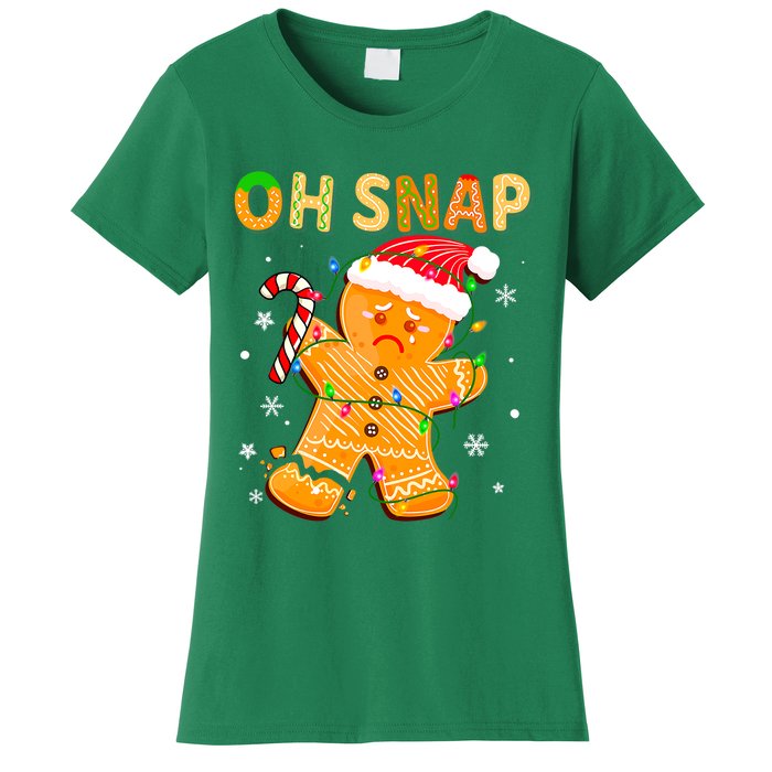 Gingerbread Man Cookie Xmas Oh Snap Funny Cute Christmas Women's T-Shirt