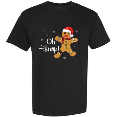 Gingerbread Man Cookie X-Mas Oh Snap Funny Cute Christmas Garment-Dyed Heavyweight T-Shirt