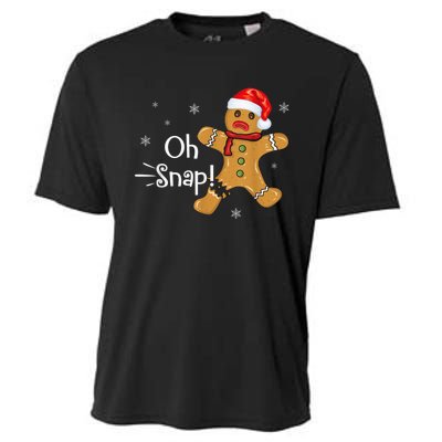 Gingerbread Man Cookie X-Mas Oh Snap Funny Cute Christmas Cooling Performance Crew T-Shirt