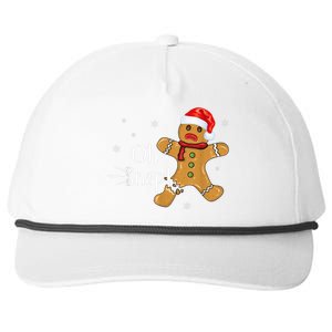 Gingerbread Man Cookie X-Mas Oh Snap Funny Cute Christmas Snapback Five-Panel Rope Hat