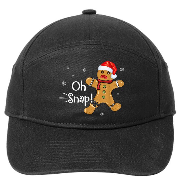 Gingerbread Man Cookie X-Mas Oh Snap Funny Cute Christmas 7-Panel Snapback Hat