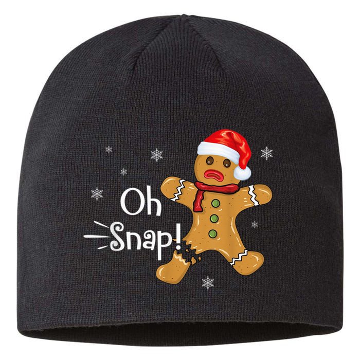 Gingerbread Man Cookie X-Mas Oh Snap Funny Cute Christmas Sustainable Beanie