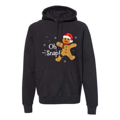 Gingerbread Man Cookie X-Mas Oh Snap Funny Cute Christmas Premium Hoodie