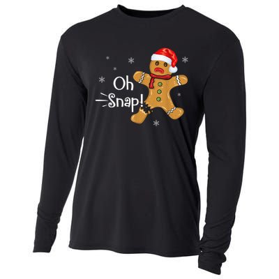 Gingerbread Man Cookie X-Mas Oh Snap Funny Cute Christmas Cooling Performance Long Sleeve Crew