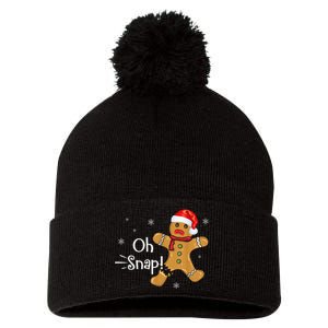 Gingerbread Man Cookie X-Mas Oh Snap Funny Cute Christmas Pom Pom 12in Knit Beanie