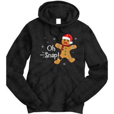 Gingerbread Man Cookie X-Mas Oh Snap Funny Cute Christmas Tie Dye Hoodie