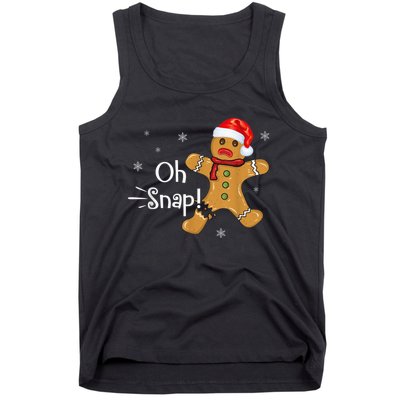 Gingerbread Man Cookie X-Mas Oh Snap Funny Cute Christmas Tank Top