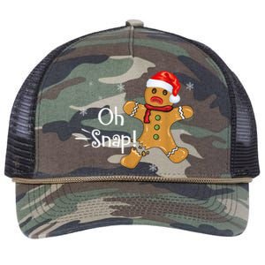 Gingerbread Man Cookie X-Mas Oh Snap Funny Cute Christmas Retro Rope Trucker Hat Cap