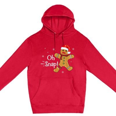 Gingerbread Man Cookie X-Mas Oh Snap Funny Cute Christmas Premium Pullover Hoodie