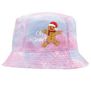 Gingerbread Man Cookie X-Mas Oh Snap Funny Cute Christmas Tie-Dyed Bucket Hat