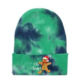 Gingerbread Man Cookie X-Mas Oh Snap Funny Cute Christmas Tie Dye 12in Knit Beanie