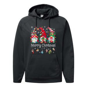 Gnomes Merry Christmas Light Family Gnome Xmas Women Zip Hoodie Performance Fleece Hoodie