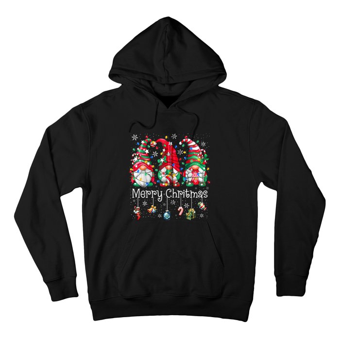 Gnomes Merry Christmas Light Family Gnome Xmas Women Zip Hoodie Hoodie