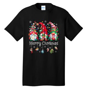 Gnomes Merry Christmas Light Family Gnome Xmas Women Zip Hoodie Tall T-Shirt