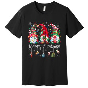 Gnomes Merry Christmas Light Family Gnome Xmas Women Zip Hoodie Premium T-Shirt