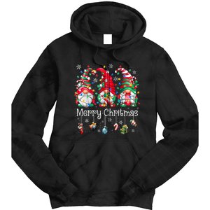 Gnomes Merry Christmas Light Family Gnome Xmas Women Zip Hoodie Tie Dye Hoodie