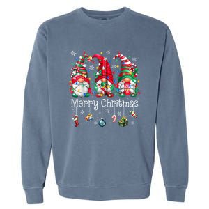 Gnomes Merry Christmas Light Family Gnome Xmas Women Zip Hoodie Garment-Dyed Sweatshirt