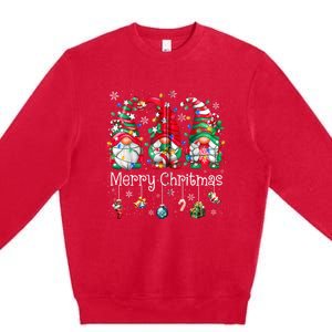 Gnomes Merry Christmas Light Family Gnome Xmas Women Zip Hoodie Premium Crewneck Sweatshirt