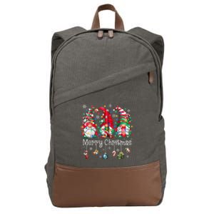 Gnomes Merry Christmas Light Family Gnome Xmas Women Zip Hoodie Cotton Canvas Backpack