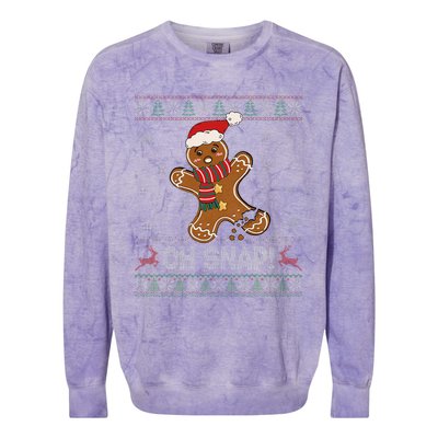 Gingerbread Man Cookie Baking Oh Snap Ugly Xmas Sweater Colorblast Crewneck Sweatshirt