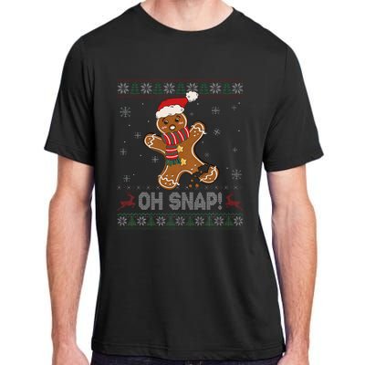 Gingerbread Man Cookie Baking Oh Snap Ugly Xmas Sweater Adult ChromaSoft Performance T-Shirt