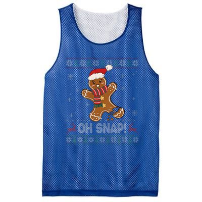 Gingerbread Man Cookie Baking Oh Snap Ugly Xmas Sweater Mesh Reversible Basketball Jersey Tank