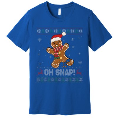 Gingerbread Man Cookie Baking Oh Snap Ugly Xmas Sweater Premium T-Shirt