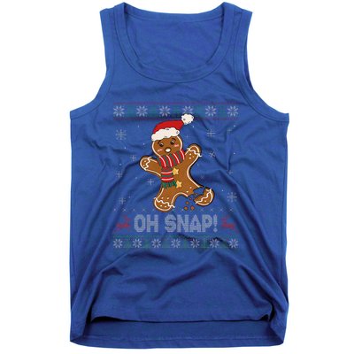 Gingerbread Man Cookie Baking Oh Snap Ugly Xmas Sweater Tank Top