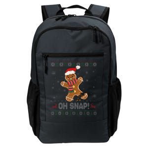 Gingerbread Man Cookie Baking Oh Snap Ugly Xmas Sweater Daily Commute Backpack