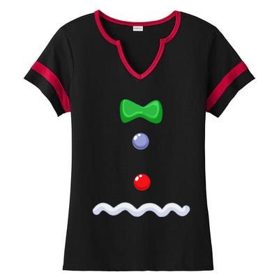 Gingerbread Man Christmas Costume Ladies Halftime Notch Neck Tee