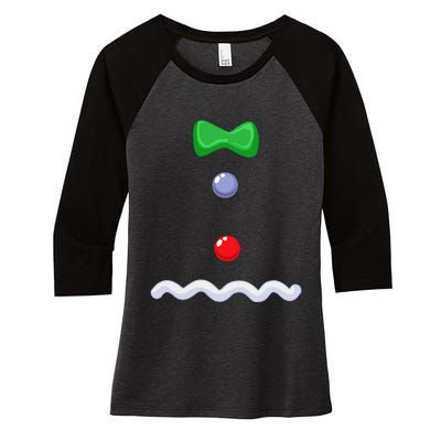 Gingerbread Man Christmas Costume Women's Tri-Blend 3/4-Sleeve Raglan Shirt