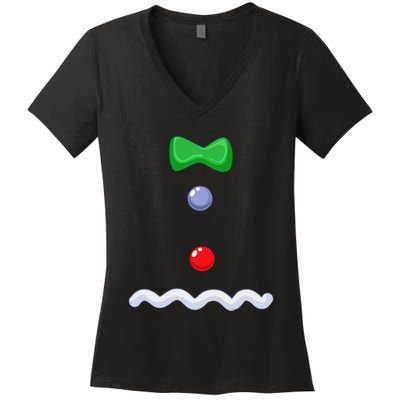 Gingerbread Man Christmas Costume Women's V-Neck T-Shirt