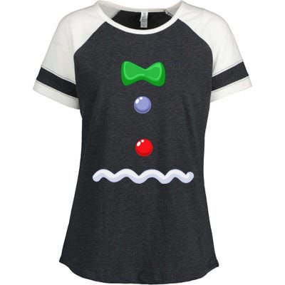 Gingerbread Man Christmas Costume Enza Ladies Jersey Colorblock Tee