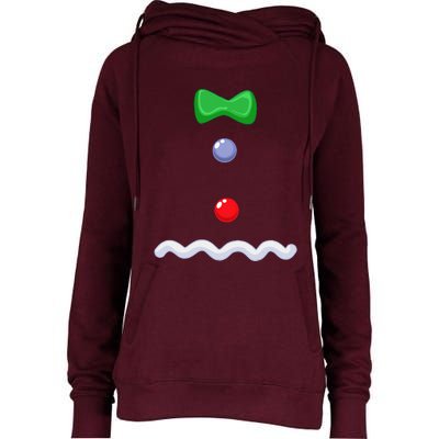 Gingerbread Man Christmas Costume Womens Funnel Neck Pullover Hood