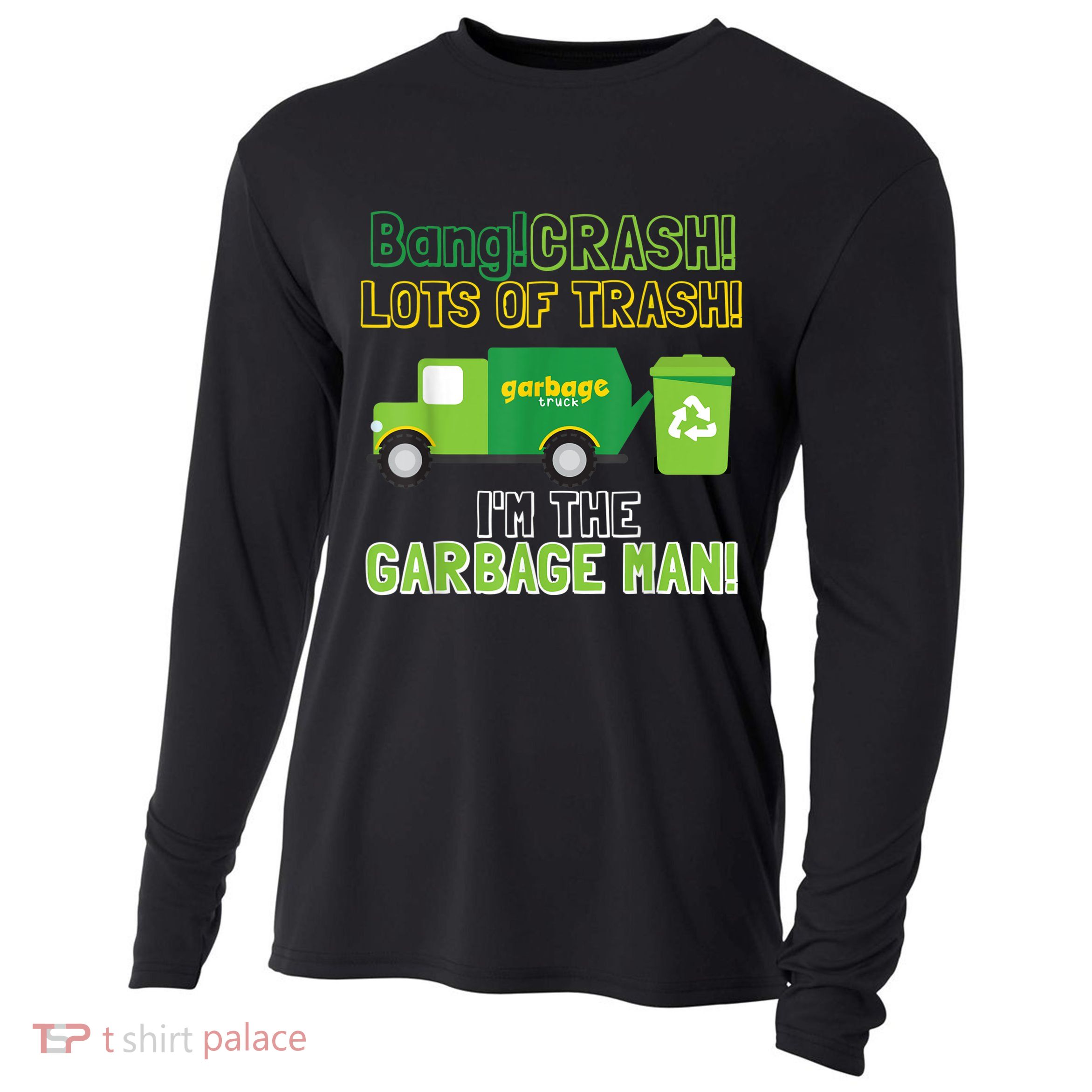 Garbage Man Costume Garbage Trucks Adults Kids & Toddlers Cooling Performance Long Sleeve Crew