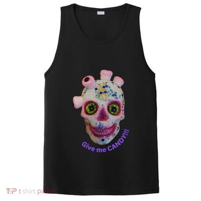 Give Me Candy Crazy Wildeyed Skull Face .Png PosiCharge Competitor Tank