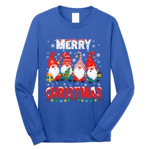 Gnomes Merry Christmas Light Matching Family Cute Gnomes Pjs Gift Long Sleeve Shirt