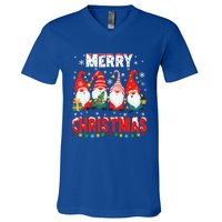 Gnomes Merry Christmas Light Matching Family Cute Gnomes Pjs Gift V-Neck T-Shirt